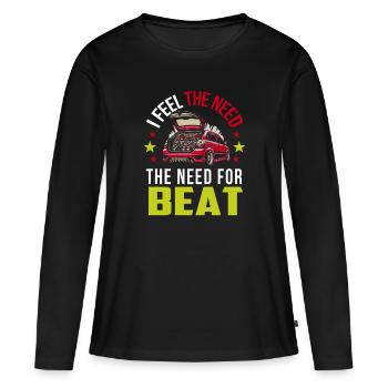 Audio de voiture - T-shirt manches longues Premium bio Femme - noir - Devant - Julia (174cm)