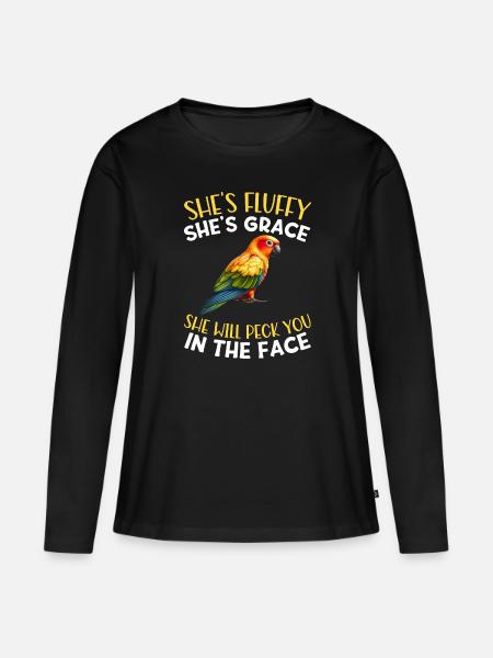 Sun conure - Frauen Premium Bio Langarmshirt - Schwarz