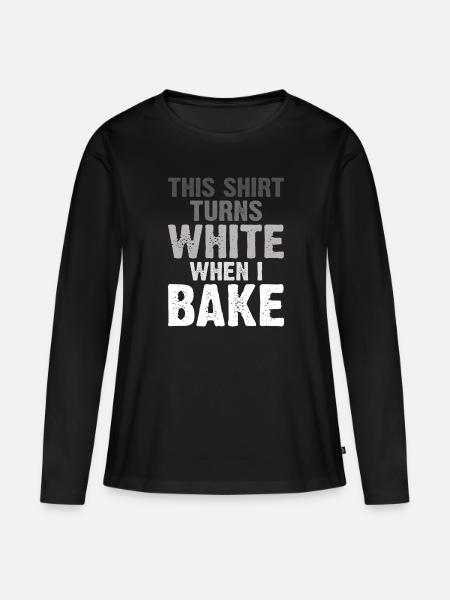 Baking Funny Baker - Frauen Premium Bio Langarmshirt - Schwarz