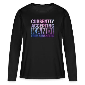 Kandi EDM Rave - T-shirt manches longues Premium bio Femme - noir - Devant - Julia (174cm)