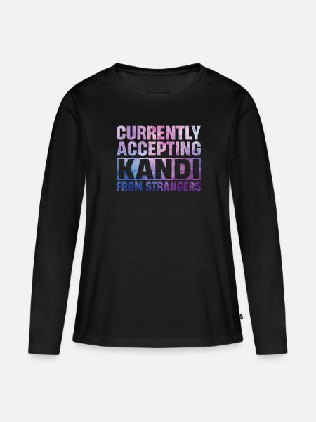 Kandi EDM Rave - Frauen Premium Bio Langarmshirt - Schwarz