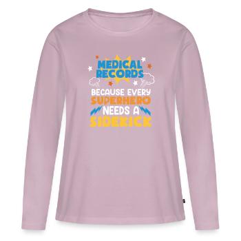 Medical Records - Women's Premium Organic Long Sleeve Shirt - dusky pink - Front - Julia (174cm)