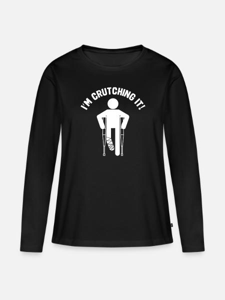 Funny Foot Surgery - Frauen Premium Bio Langarmshirt - Schwarz