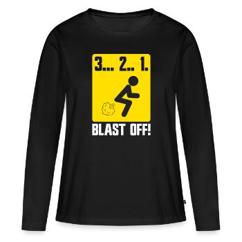 Farting tee for Farter - Women's Premium Organic Long Sleeve Shirt - black - Front - Julia (174cm)