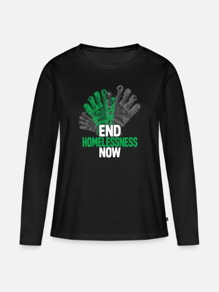 Homeless Awareness - Frauen Premium Bio Langarmshirt - Schwarz