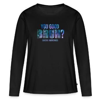 Prévention des suicides : conseiller en suicide - T-shirt manches longues Premium bio Femme - noir - Devant - Julia (174cm)