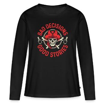 Pirate - T-shirt manches longues Premium bio Femme - noir - Devant - Julia (174cm)