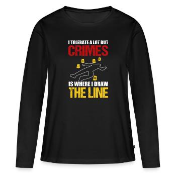 Enquêteur de scène de crime - T-shirt manches longues Premium bio Femme - noir - Devant - Julia (174cm)