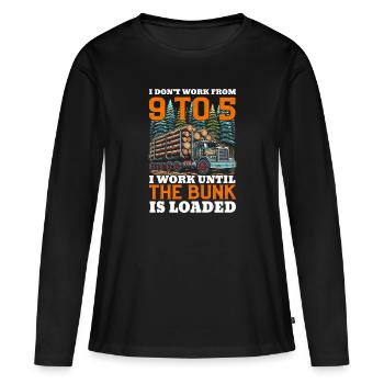 Log Truck Driver Timber Lorry Funny Logging Truck - Women's Premium Organic Long Sleeve Shirt - black - Front - Julia (174cm)