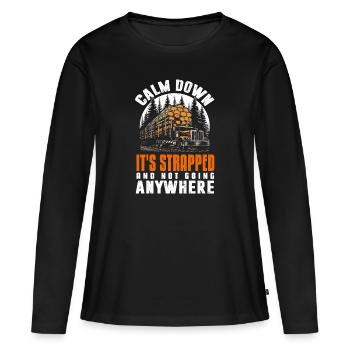 Log Truck Driver Timber Lorry Funny Logging Truck - Women's Premium Organic Long Sleeve Shirt - black - Front - Julia (174cm)