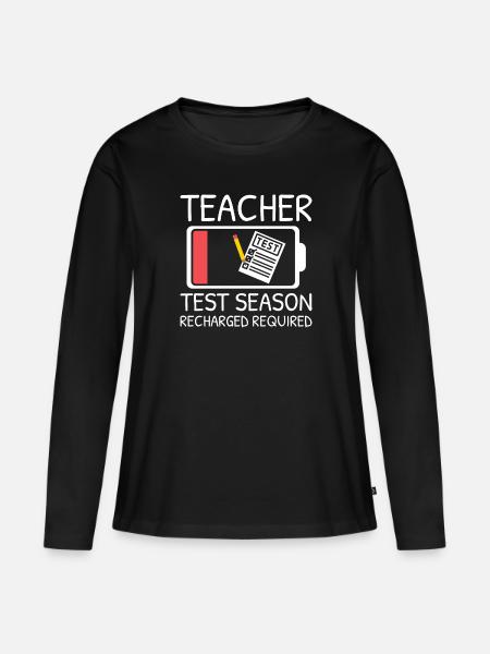 Testing Teacher Test Day - Frauen Premium Bio Langarmshirt - Schwarz
