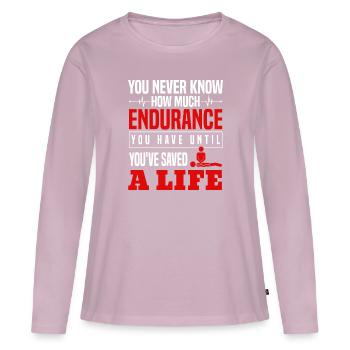 CPR Instructor - Women's Premium Organic Long Sleeve Shirt - dusky pink - Front - Julia (174cm)