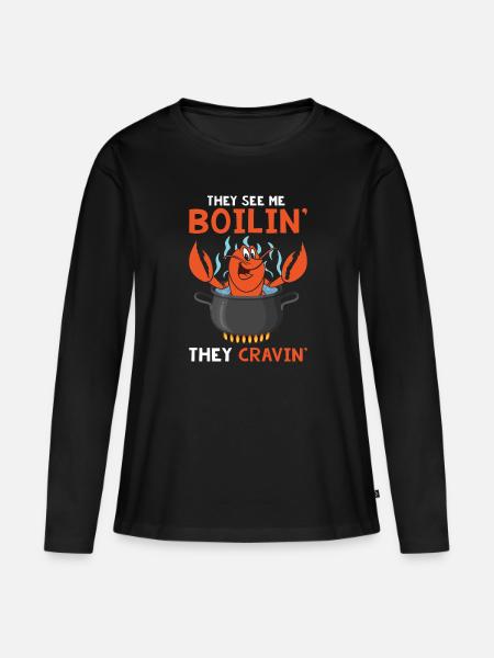 Crawfish Hot Tub - Frauen Premium Bio Langarmshirt - Schwarz