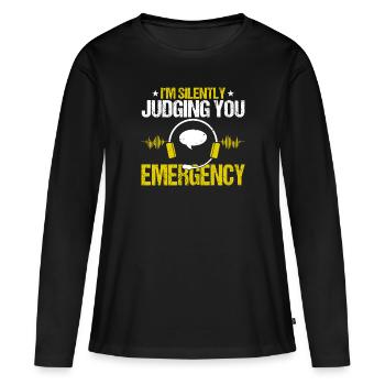 Dispatch Operator - Frauen Premium Bio Langarmshirt - Schwarz - Vorne - Julia (174cm)