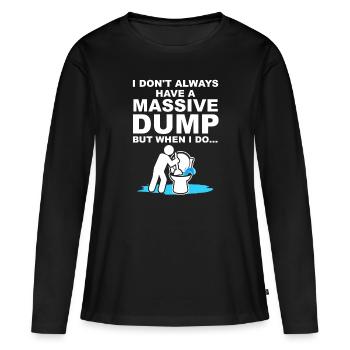 Drôle de boucher les toilettes humour Hilarant - T-shirt manches longues Premium bio Femme - noir - Devant - Julia (174cm)