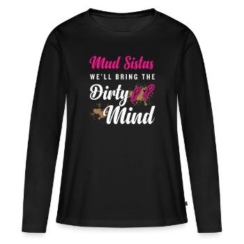 boue course boue fille - T-shirt manches longues Premium bio Femme - noir - Devant - Julia (174cm)
