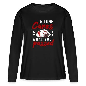 Jeu de cartes Bridge - T-shirt manches longues Premium bio Femme - noir - Devant - Julia (174cm)