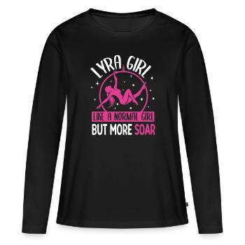 Lyra Girl Cerceau aérien Aerialist - T-shirt manches longues Premium bio Femme - noir - Devant - Julia (174cm)