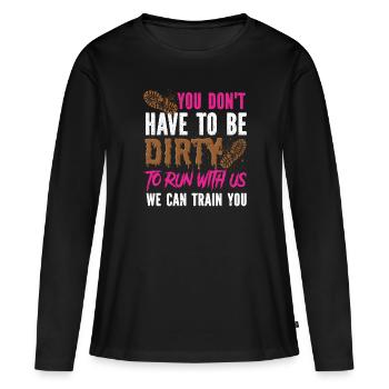 boue course boue fille - T-shirt manches longues Premium bio Femme - noir - Devant - Julia (174cm)