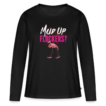 boue course boue fille - T-shirt manches longues Premium bio Femme - noir - Devant - Julia (174cm)