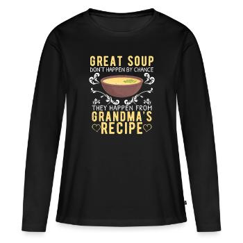 Amateur de soupe - T-shirt manches longues Premium bio Femme - noir - Devant - Julia (174cm)