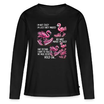boue course boue fille - T-shirt manches longues Premium bio Femme - noir - Devant - Julia (174cm)