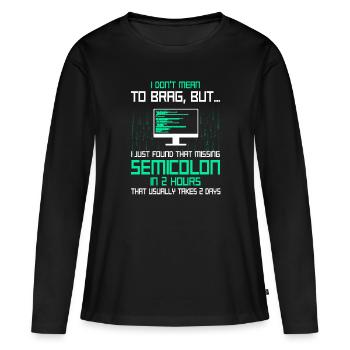 Programmer Developer Coding Coder - Women's Premium Organic Long Sleeve Shirt - black - Front - Julia (174cm)