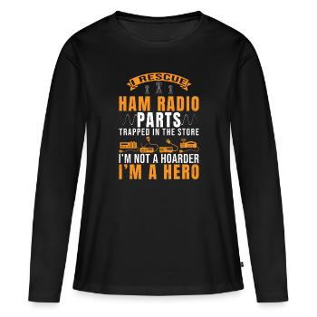 Ham Radio Operator - Frauen Premium Bio Langarmshirt - Schwarz - Vorne - Julia (174cm)