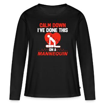 CPR Instructor EMT Training - Women's Premium Organic Long Sleeve Shirt - black - Front - Julia (174cm)