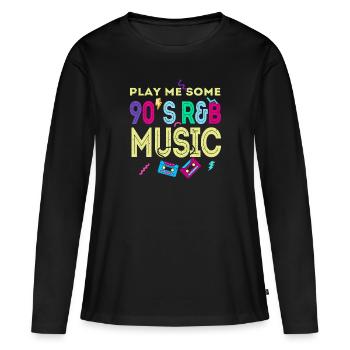 Artiste R&B des années 90 Drôle de R and B - T-shirt manches longues Premium bio Femme - noir - Devant - Julia (174cm)
