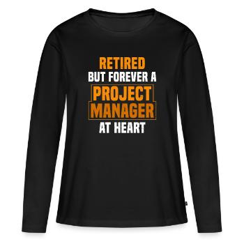 Retired project Manager - Women's Premium Organic Long Sleeve Shirt - black - Front - Julia (174cm)