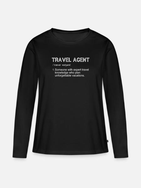 Travel Agent - Frauen Premium Bio Langarmshirt - Schwarz