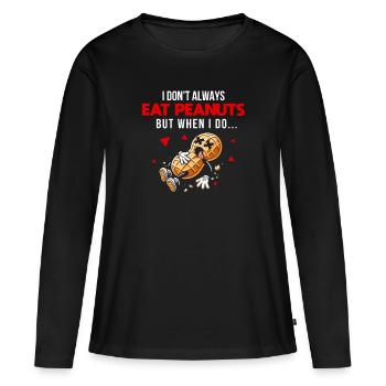 Nut Allergy Funny Peanut Allergy - Women's Premium Organic Long Sleeve Shirt - black - Front - Julia (174cm)