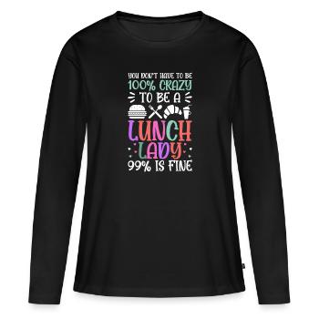 Dame du déjeuner - T-shirt manches longues Premium bio Femme - noir - Devant - Julia (174cm)