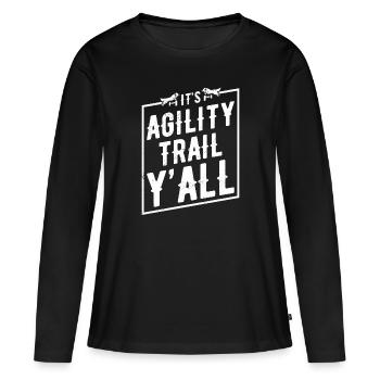 Agilité canine - T-shirt manches longues Premium bio Femme - noir - Devant - Julia (174cm)