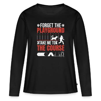 Agilité canine - T-shirt manches longues Premium bio Femme - noir - Devant - Julia (174cm)