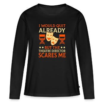 Artiste de théâtre Acteur Actrice Acteur - T-shirt manches longues Premium bio Femme - noir - Devant - Julia (174cm)
