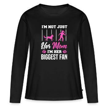 Agilité canine - T-shirt manches longues Premium bio Femme - noir - Devant - Julia (174cm)