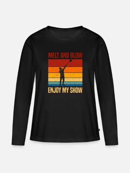 Glass blowing Glassblower - Frauen Premium Bio Langarmshirt - Schwarz