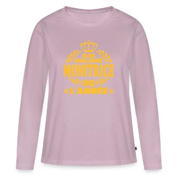 Elue meilleure monitrice - T-shirt manches longues Premium bio Femme - rose poudré - Devant - Julia (174cm)