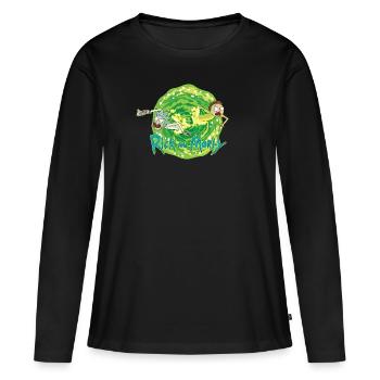 Rick Et Morty Voyages Interdimensionnels - T-shirt manches longues Premium bio Femme - noir - Devant - Julia (174cm)