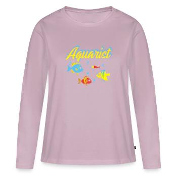Aquarist Fish Tank Aquarist Fish Keeper - T-shirt manches longues Premium bio Femme - rose poudré - Devant - Julia (174cm)