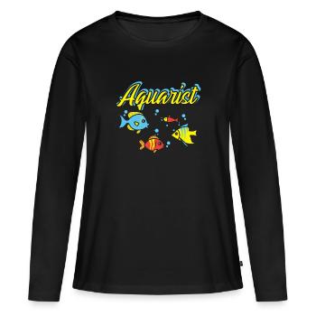 Aquarist Fish Tank Aquarist Fish Keeper - T-shirt manches longues Premium bio Femme - noir - Devant - Julia (174cm)