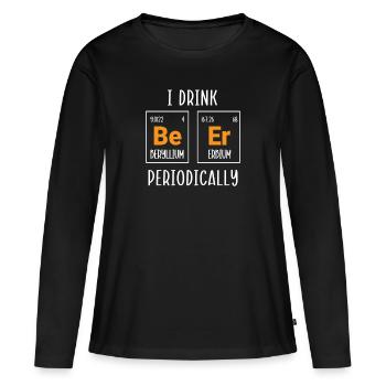 Chimie Science Physique Recherche Nerd Humour - T-shirt manches longues Premium bio Femme - noir - Devant - Julia (174cm)