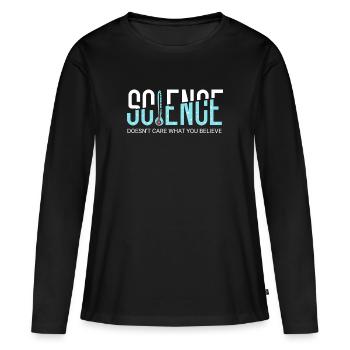 Chimie Science Physique Recherche Nerd Humour - T-shirt manches longues Premium bio Femme - noir - Devant - Julia (174cm)