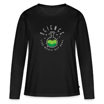 Chimie Science Physique Recherche Nerd Humour - T-shirt manches longues Premium bio Femme - noir - Devant - Julia (174cm)