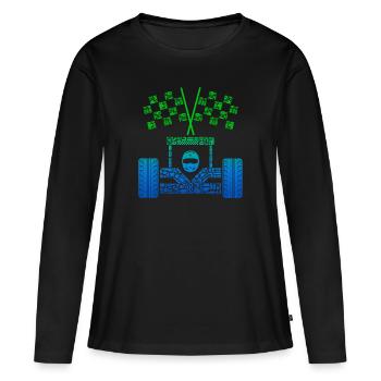 Voiture de course Voiture de sport Garçons Motorsport Voiture de course - T-shirt manches longues Premium bio Femme - noir - Devant - Julia (174cm)