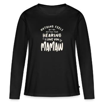 Il n’y a rien de mieux que d’entendre Je t’aime maman - T-shirt manches longues Premium bio Femme - noir - Devant - Julia (174cm)