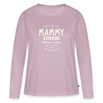 Sie nennen mich Mammy, weil ich eine Komplizin bin - Frauen Premium Bio Langarmshirt - Altrosa - Vorne - Julia (174cm)