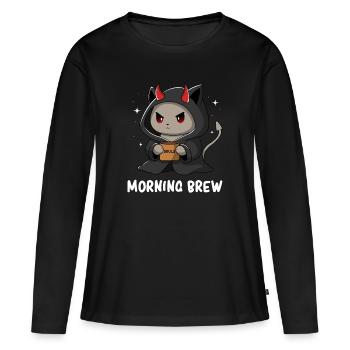 Humor - Dark Humor - Cat Humor - Evil Humor - Frauen Premium Bio Langarmshirt - Schwarz - Vorne - Julia (174cm)